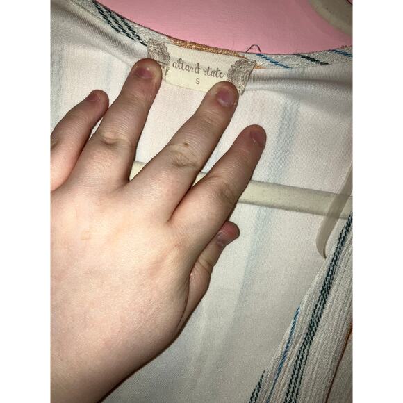 Altar'd State striped summer tie-front romper size small - Picture 5 of 6